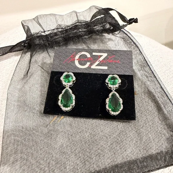 Kenneth Jay Lane Cubic Zirconia TearDrop Earrings - Picture 7 of 7